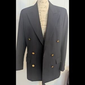 Brooks Brothers Wool Double Breasted Navy Blazer Vintage 6 R Made In USA